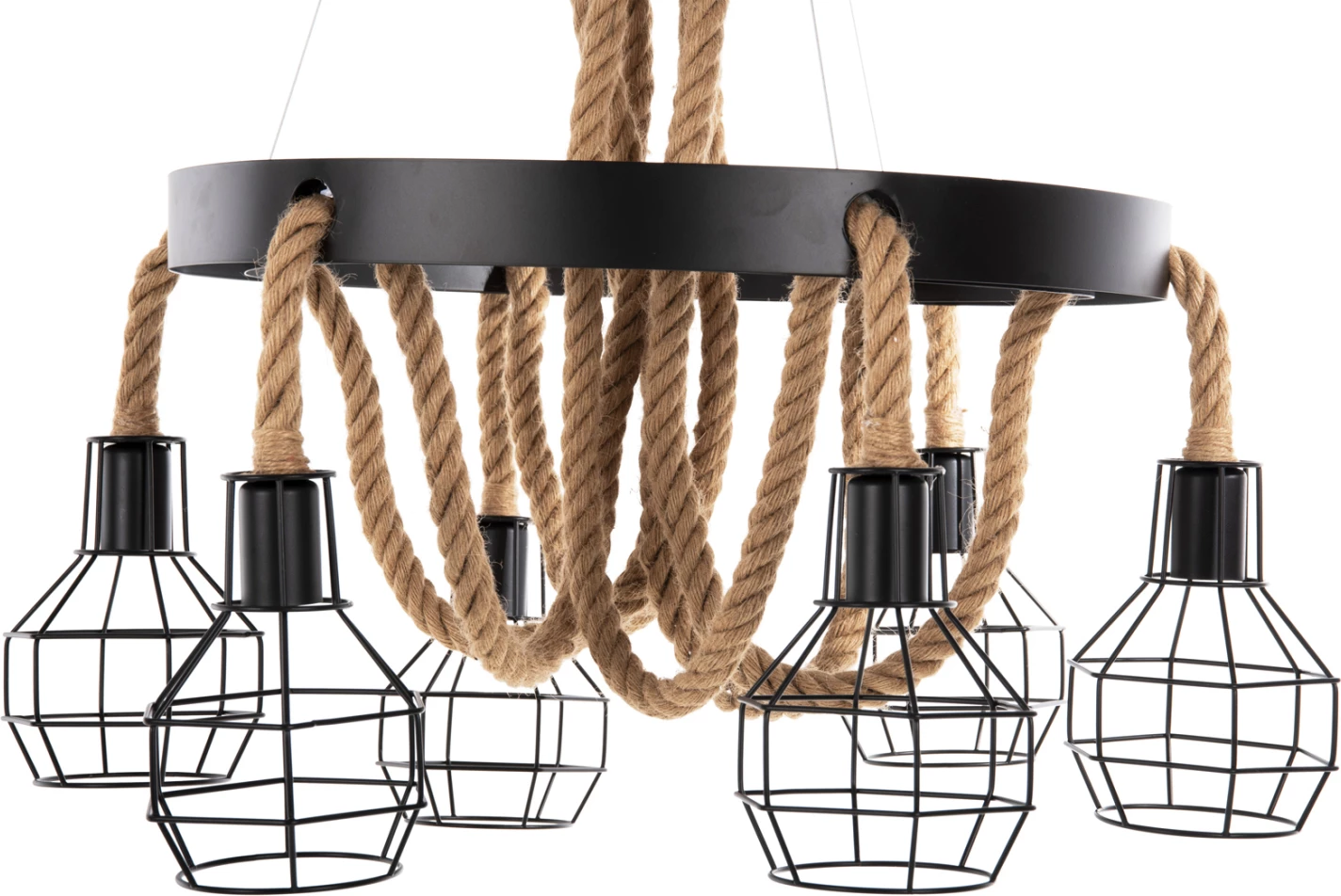 Llambë varëse tavani 6-dritash, metal-llitar, FH4130, Φ54-60x125H cm