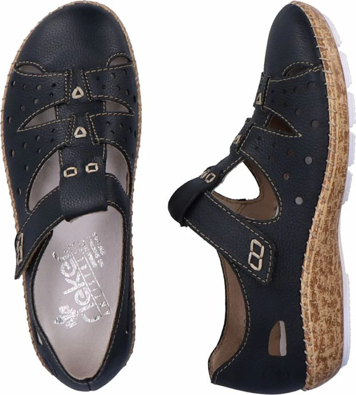 Këpucë të ulëta femra Rieker 44852-14, të zeza