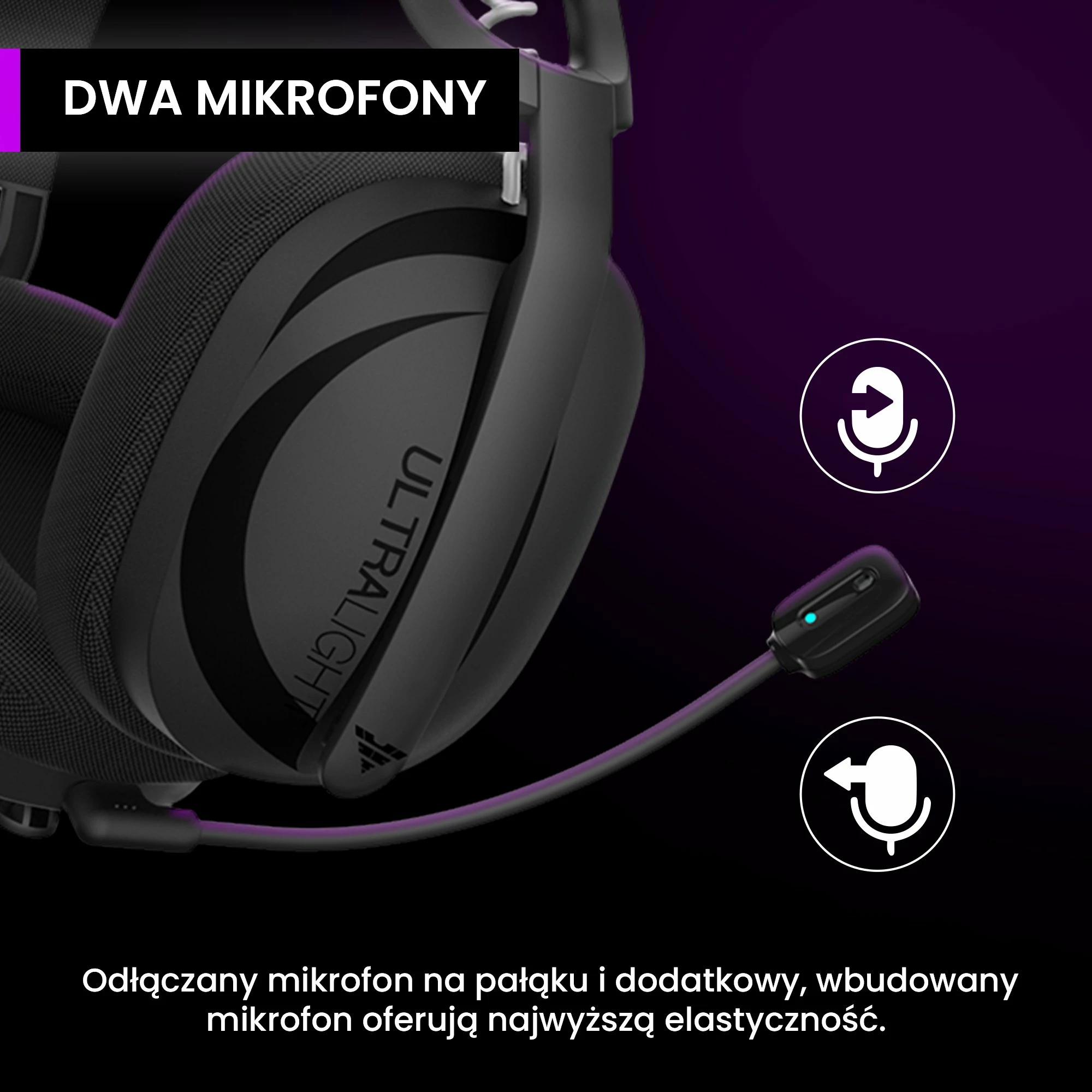 Kufje gaming PREYON Tornado Fly PTF40B, 7.1, Bluetooth 5.2 + wireless 2.4GHz, bateri deri 50h, e zezë