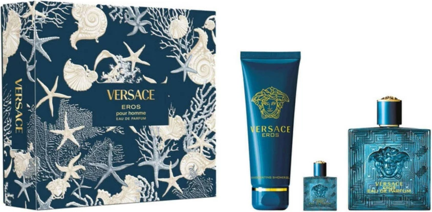 Set Eau de Parfum për meshkuj Versace Eros 100ml + Shower Gel 150ml + Miniature Eau de Parfum 5ml