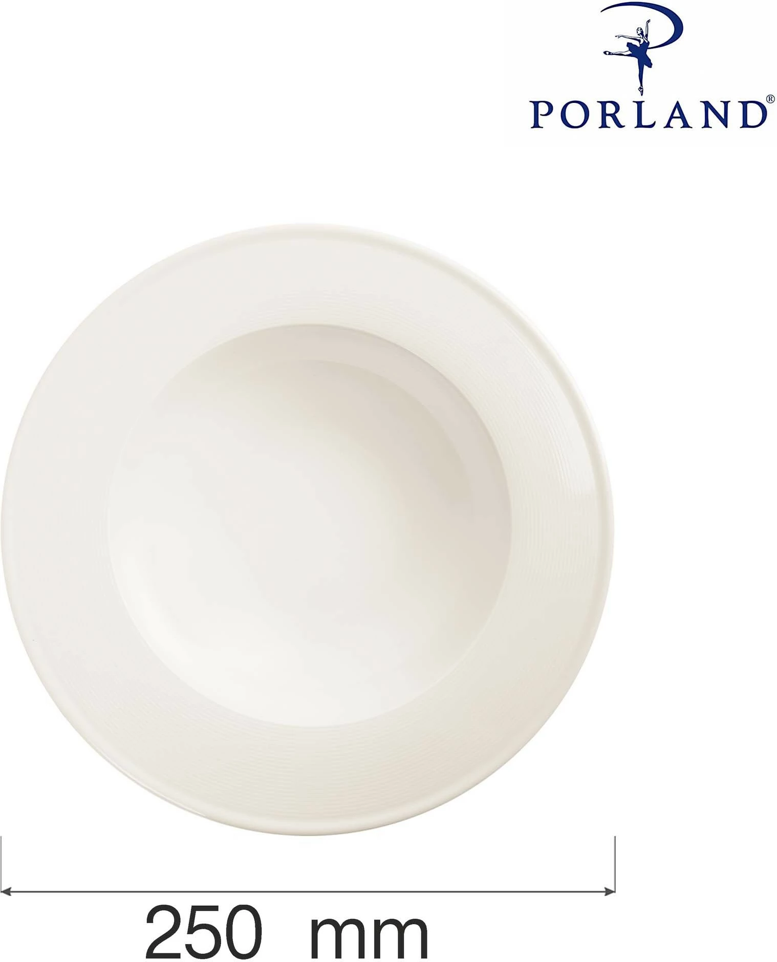 Pjatë e thellë Porland Line 25 cm, krem, set 6 copë