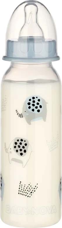 Shishe PP e drejtë me qafë standarde Baby Nova, 240ml