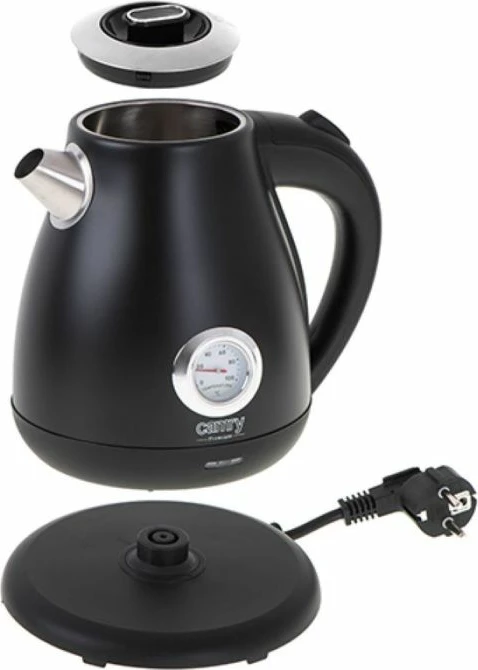 Çajnik elektrik CAMRY CR1344 1.7L 2200W me termometër, i zi