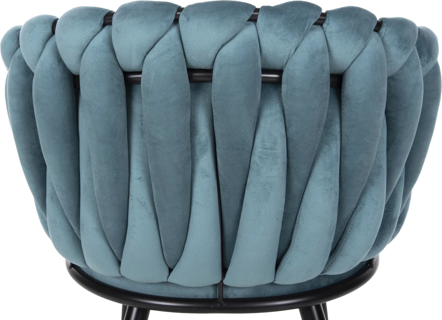 Karrige LUANDA FH8741.05 kadife ngjyrë tyrkiz-me këmbë metalike të zeza 62x54x79Hcm., set prej 2 copë