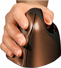Maus Evoluent Evoluent4, wireless RF 2.4GHz, 6 butona, 2600 DPI, size S, për dorën e djathtë, kafe/bronze