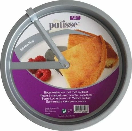 Kallëp torte Patisse Silver Top Universal 23 cm me prerës, argjendtë