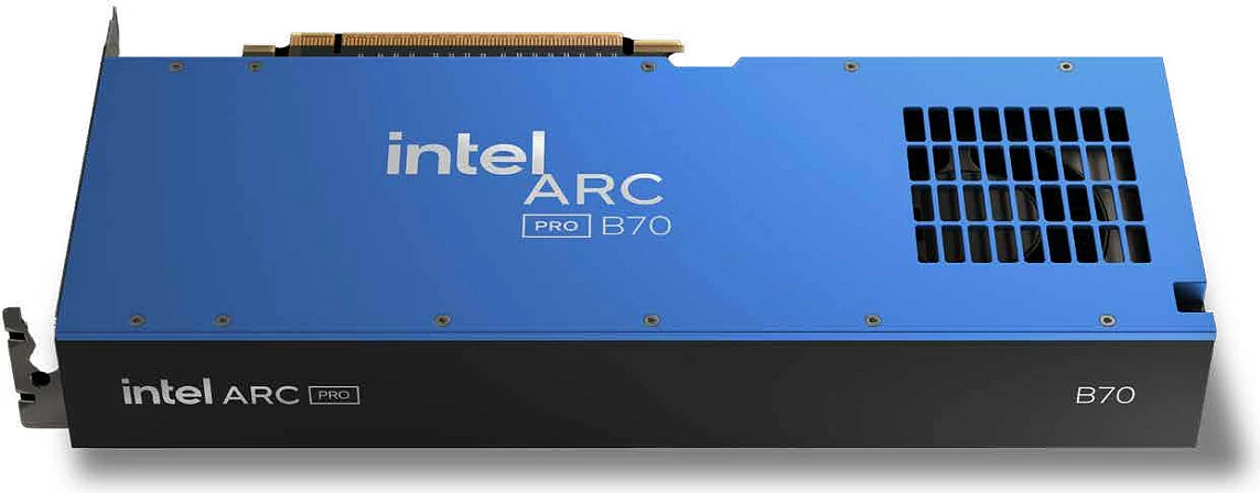 Kartelë grafike Intel Arc Pro B70, 32GB GDDR6, PCIe 5.0, 4x DisplayPort 2.1, e zezë/kaltër