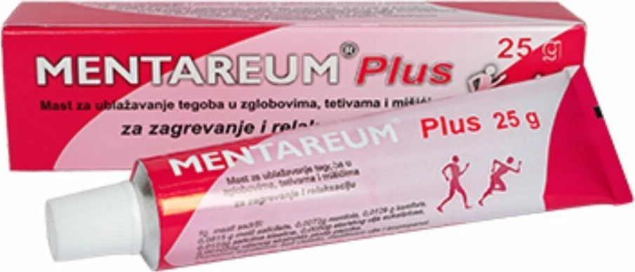 Pomadë qetësuese për dhimbje muskulore dhe reumatike MentaReum Plus, 25 g
