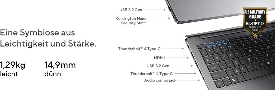 Laptop ASUS ExpertBook P5405CSA-NZ0101, Intel Core Ultra 5, 16 GB RAM, 512 GB, Misty Grey