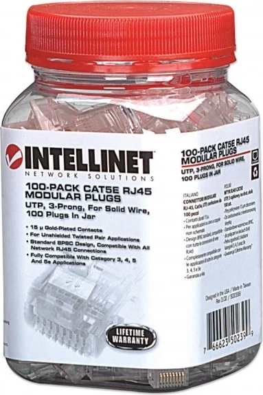 Ficha RJ45 Cat6 Intellinet, 100 copa