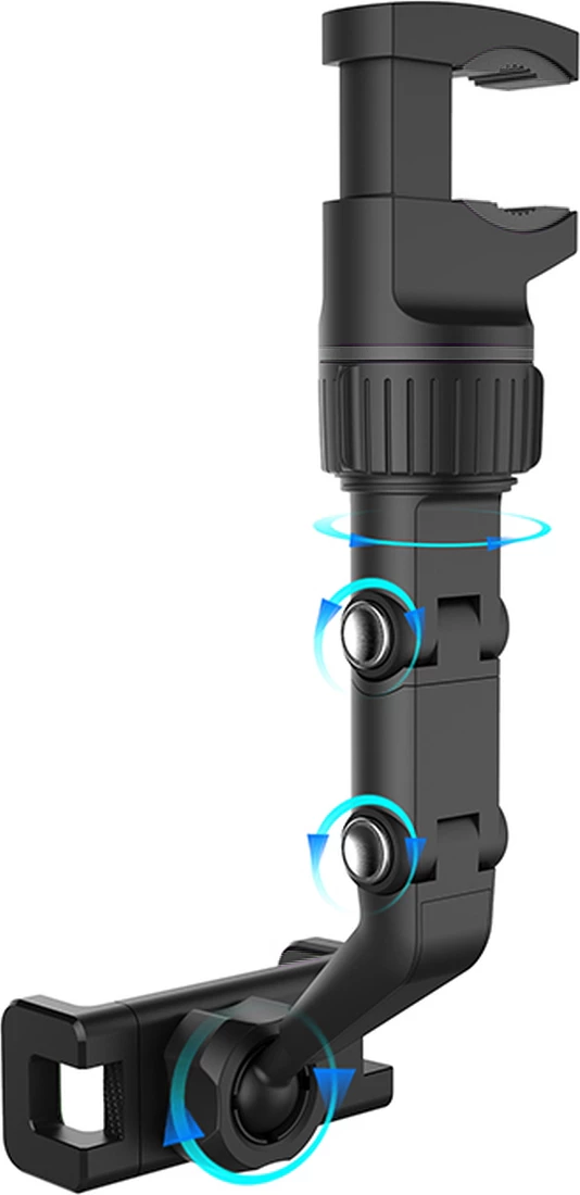Mbajtës i rregullueshëm për celular Hurtel për pasqyrë të makinës, i zi