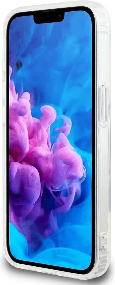 Mbështjellës Guess IML Glitter Circle MagSafe për iPhone 16e, Transparent
