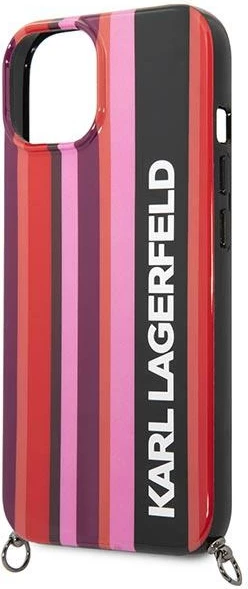 Mbështjellës Karl Lagerfeld Color Stripes Strap për iPhone 14 Plus / 15 Plus, Rozë