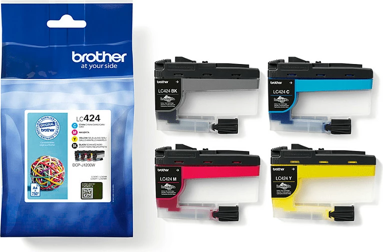 Toner Brother LC424VAL, 4 copë, 750 faqe, Multipak, Ngjyrë e zezë, Cian, Magenta, Verdhë