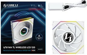 Ventilator kasë Lian Li UNI FAN TL Wireless LCD Reverse, 120mm, RGB, i bardhë