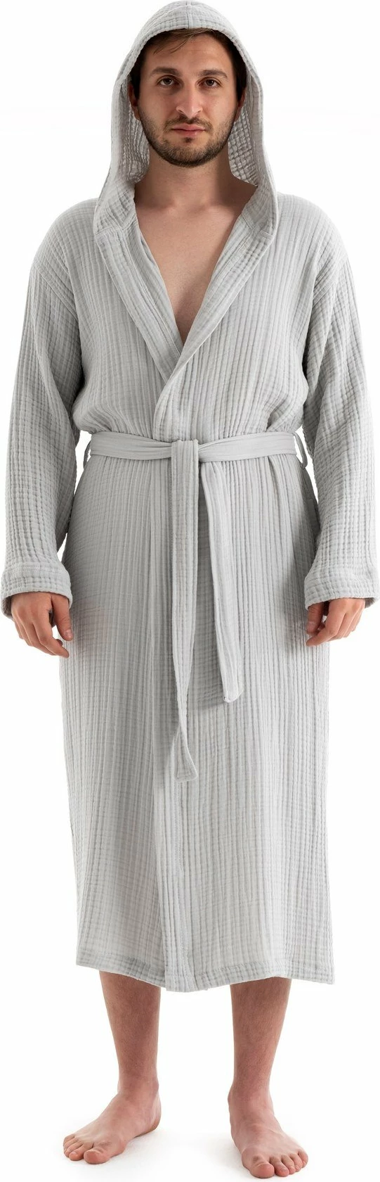 Rrobdeshamer unisex, muslin, ngjyrë gri, XXL