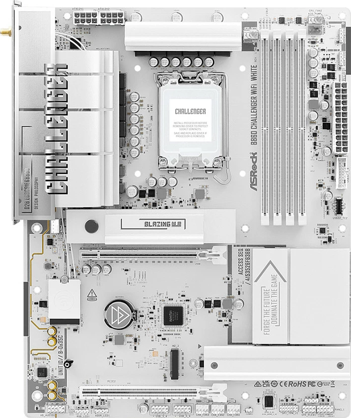 Pllakë amë ASRock B860 Challenger WiFi, Socket Intel LGA1851, DDR5, ATX, e bardhë