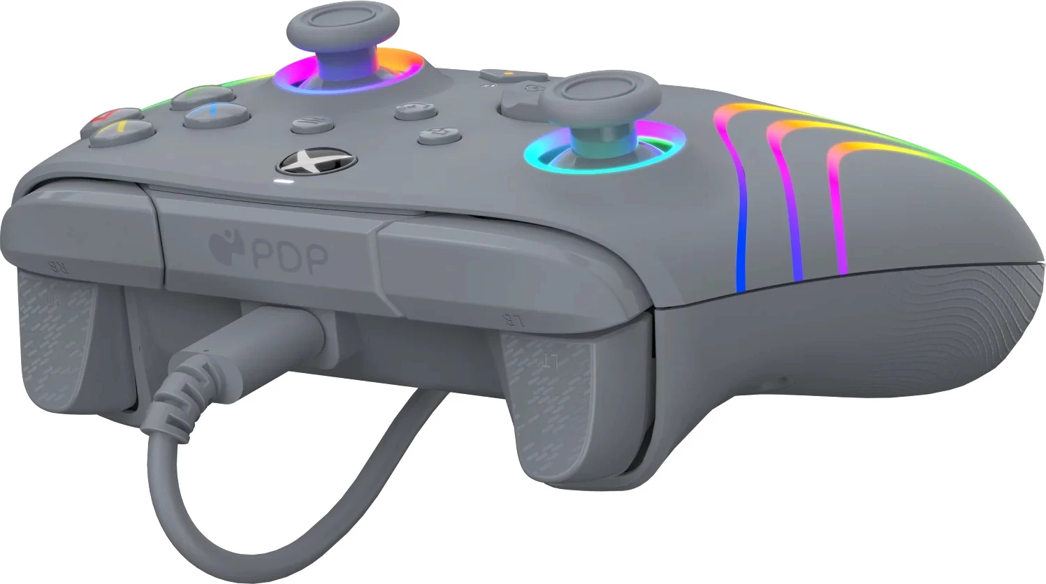 Kontroller i kablluar PDP Afterglow Wave, RGB, USB-C, për Xbox Series X/S & Xbox One & PC, 2.4m, Grey