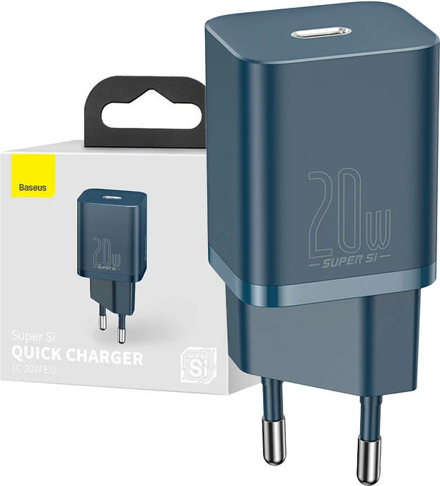 Karikues i shpejtë Baseus Super Si Quick Charger 1C, 20W, USB-C, Blu