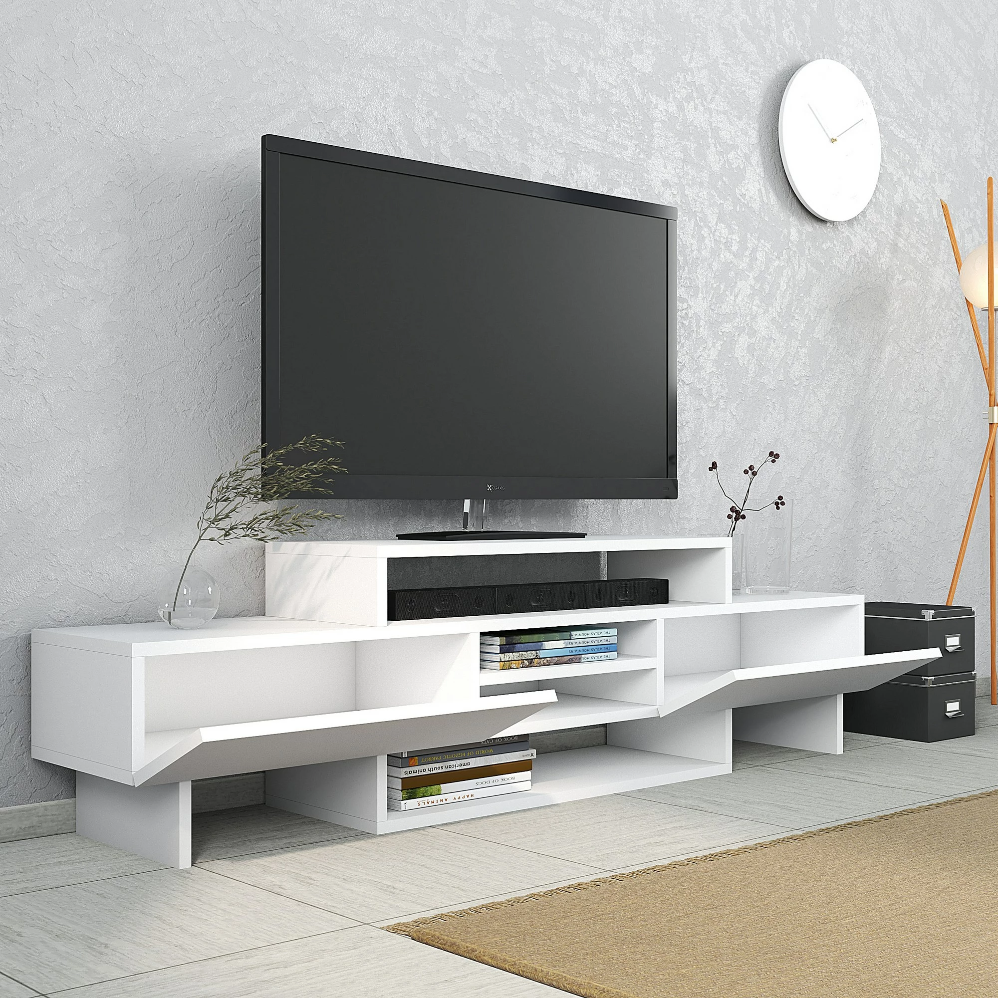 Komodë për TV Skye Decor, e bardhë