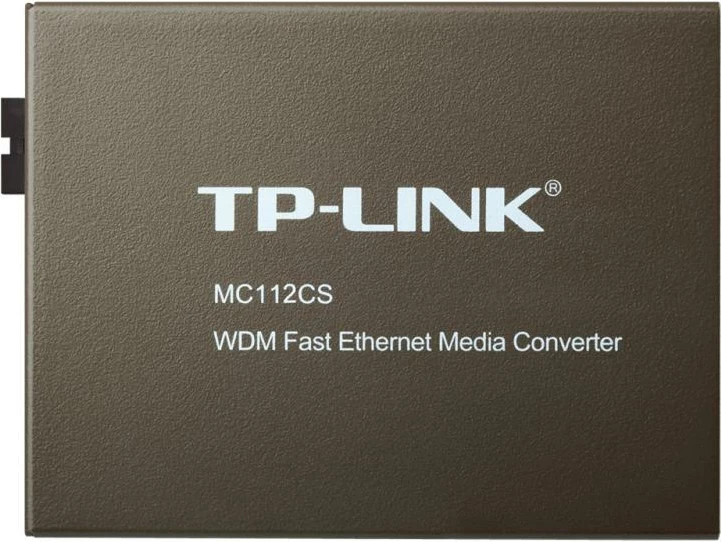 konvertues media TP-Link MC112CS, 10/100Mbps, WDM, fiber SC single-mode deri 20km, gri e errët
