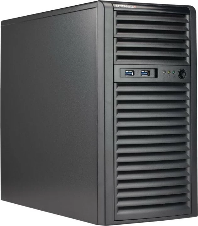 Kasë server Super Micro mid-tower, 4x3.5" HDD, 600W redundant, e zezë