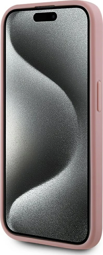 Mbështjellës Karl Lagerfeld Wrinkled Metal Signature për iPhone 15 Pro, Rozë