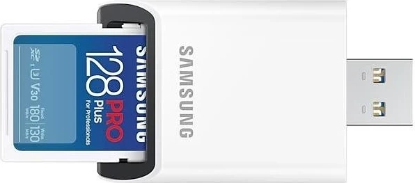 Kartë kujtese Samsung PRO Plus SDXC 128GB, me lexues v2023