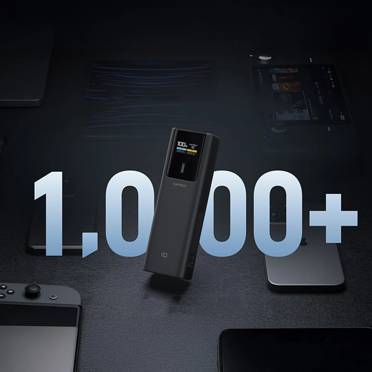 Powerbank Cuktech CKPB100PGLBL 10000mAh, 150W, USB-C/USB-A, e zezë