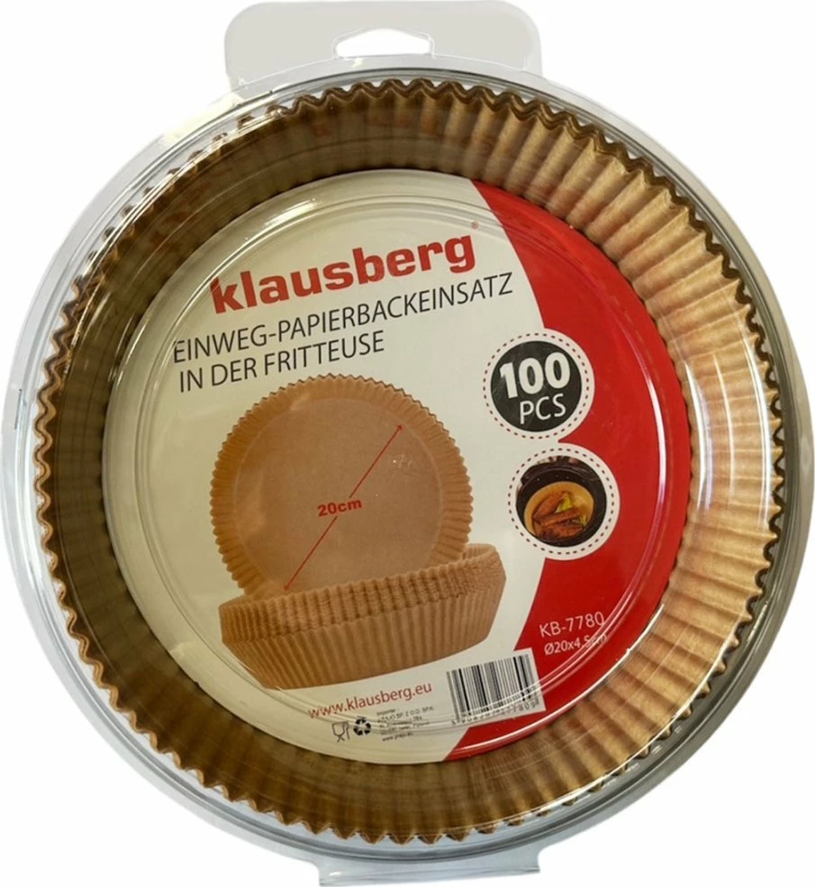 Insert letre për fritezë me ajër Klausberg KB-7780 20 cm, 100 copë, bezhë