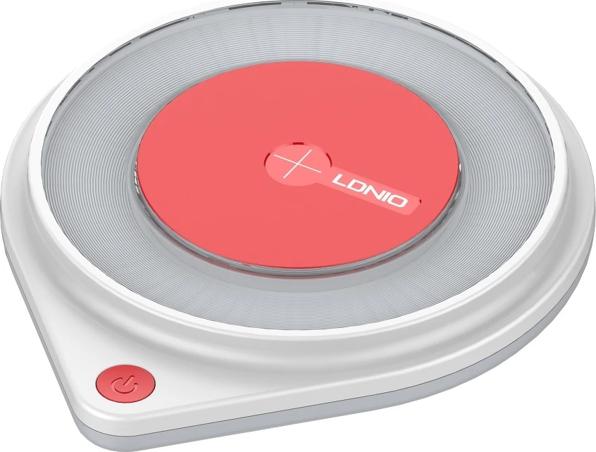 Karikues wireless i shpejtë LDNIO AW001 10W me dritë LED, bardhë/kuqe