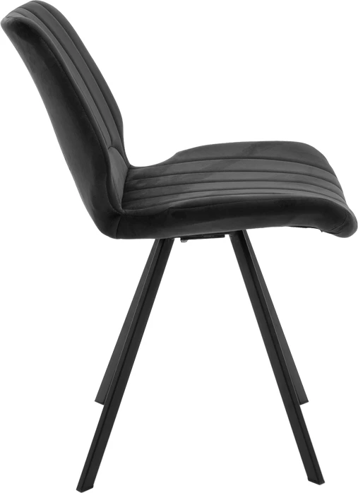 Karrige Sabia kadife e zezë-këmbë metalike e zezë 46x55x80cm