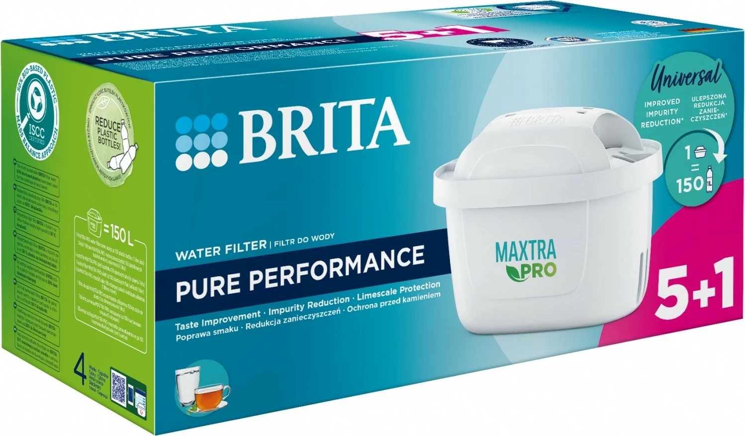 Filtra uji Brita Maxtra PRO Pure Performance 5+1, për ibrikë, 150L