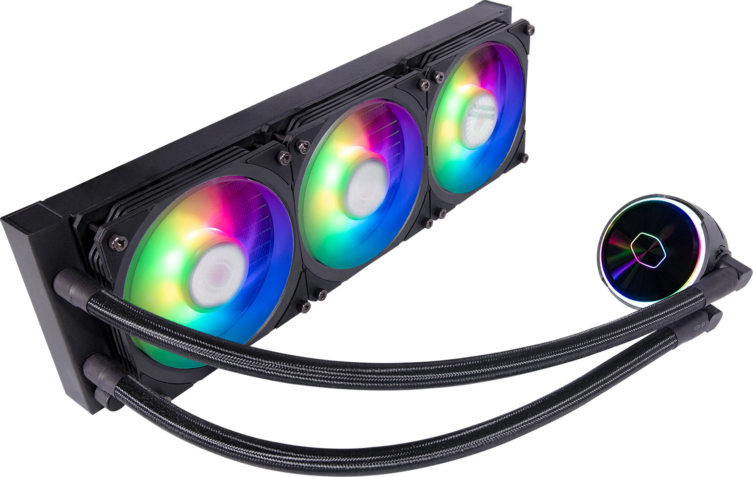 Ftohës uji AIO Cooler Master MasterLiquid PL360 FLUX, 360mm, 3x120mm PWM, RGB, LGA1700/LGA1200, e zezë