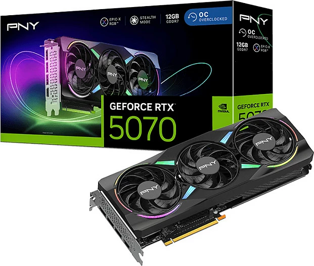PNY GeForce RTX 5070 ARGB EPIC-X RGB OC - graphics card - GeForce RTX 5070 - 12GB