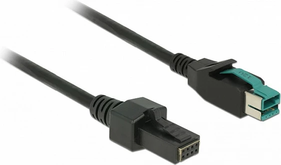 Kabllo DeLOCK 85484 PoweredUSB 12V në 2x4 Pin, 3m, e zezë