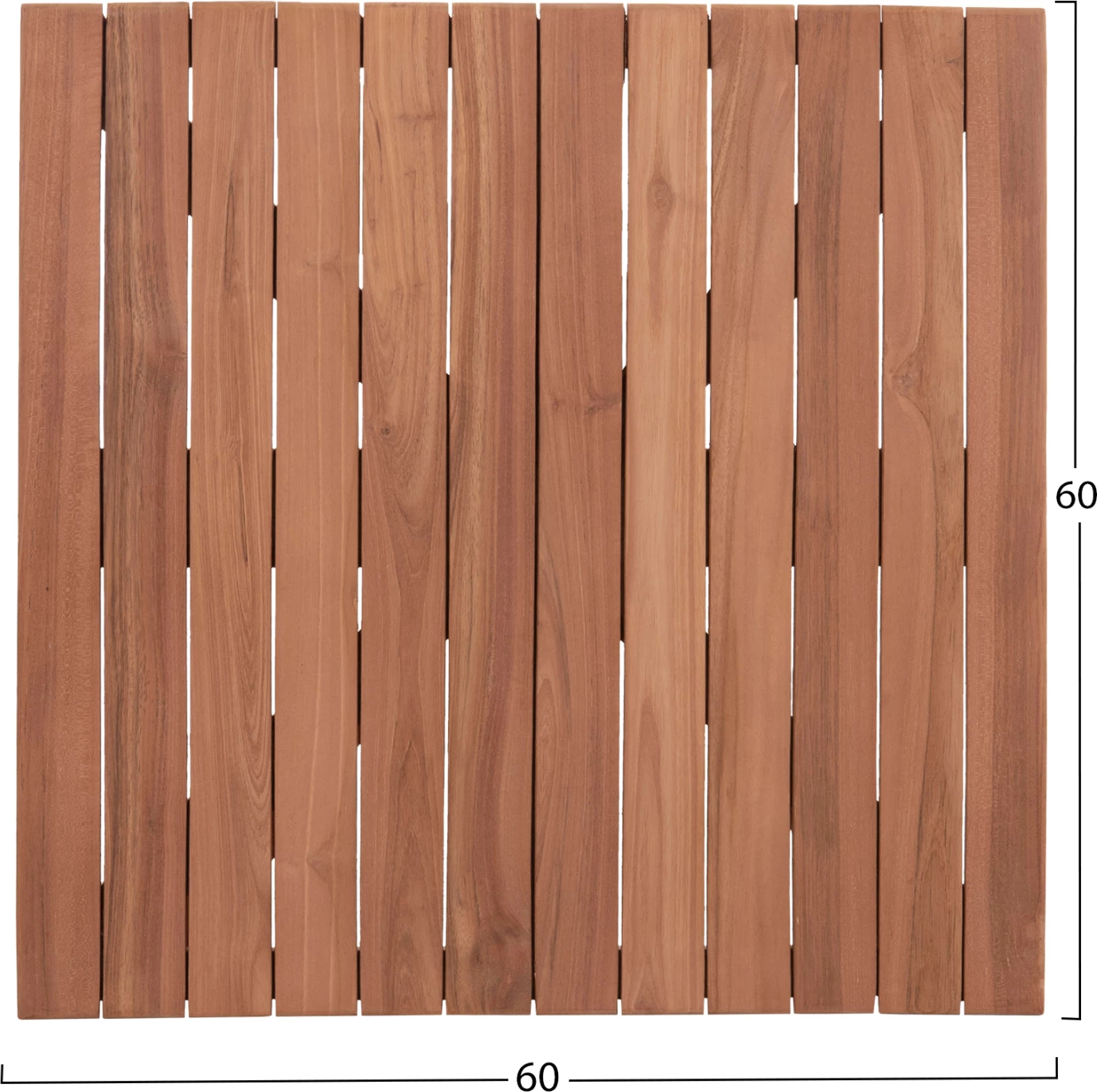 Sipërfaqe tavoline katrore, dru tik natyral, 60x60x4cm