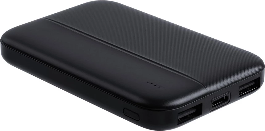 Powerbank RIVACASE VA2006 5000 mAh 10W 2x USB-A USB-C hyrje airplane friendly, e zezë