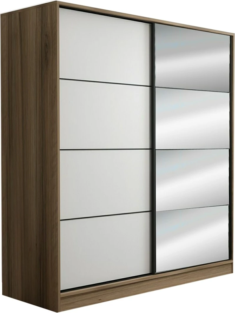 Dollap Hanah Home, Kale - 7161, ngjyrë dore, me dyer rrëshqitëse, me pasqyrë