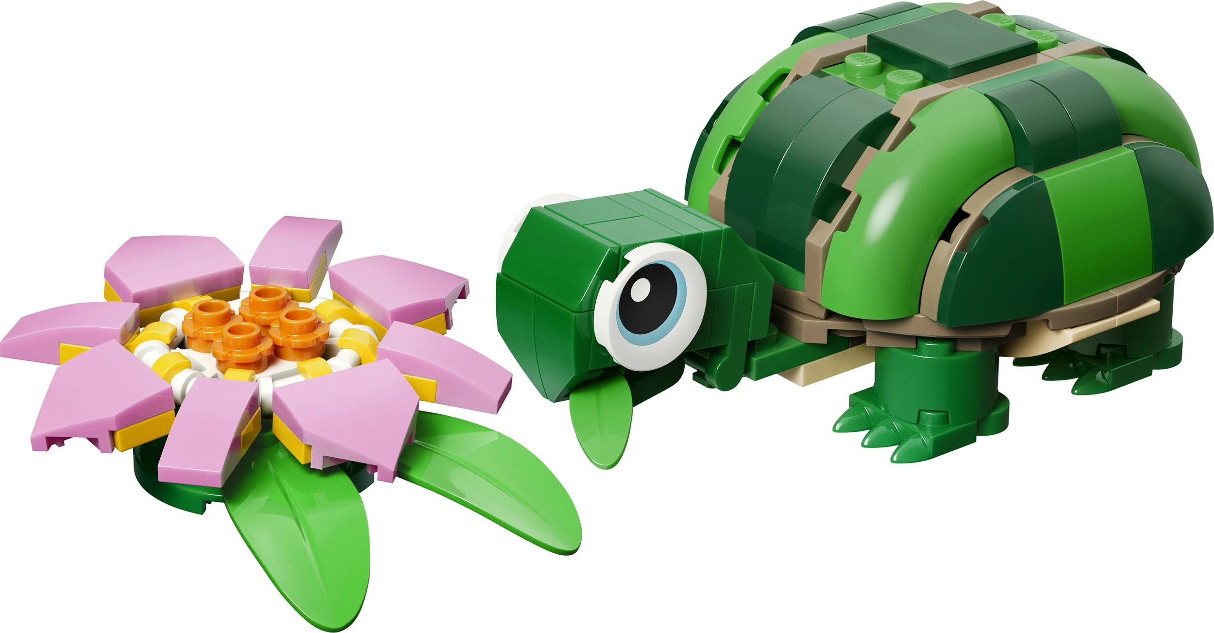 Set ndërtimi LEGO Creator 3-në-1 31377 Breshkë me zambak uji, 124 pjesë, shumëngjyrësh