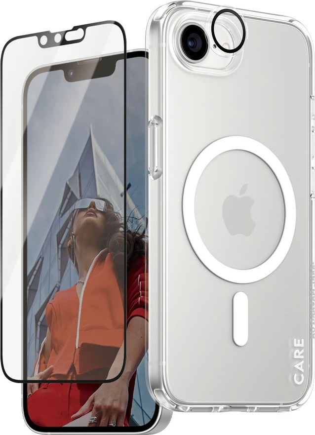 Mbështjellës PanzerGlass CARE Flagship 3-in-1 Bundle për iPhone 16e, transparent