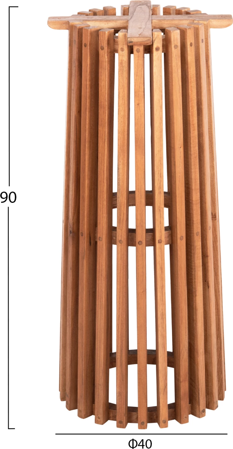 Bazë për bar, lartësi mesatare, rrumbullake, FRANTZ FH1, dru MINDI, ngjyrë natyrale, Φ40x90Hcm