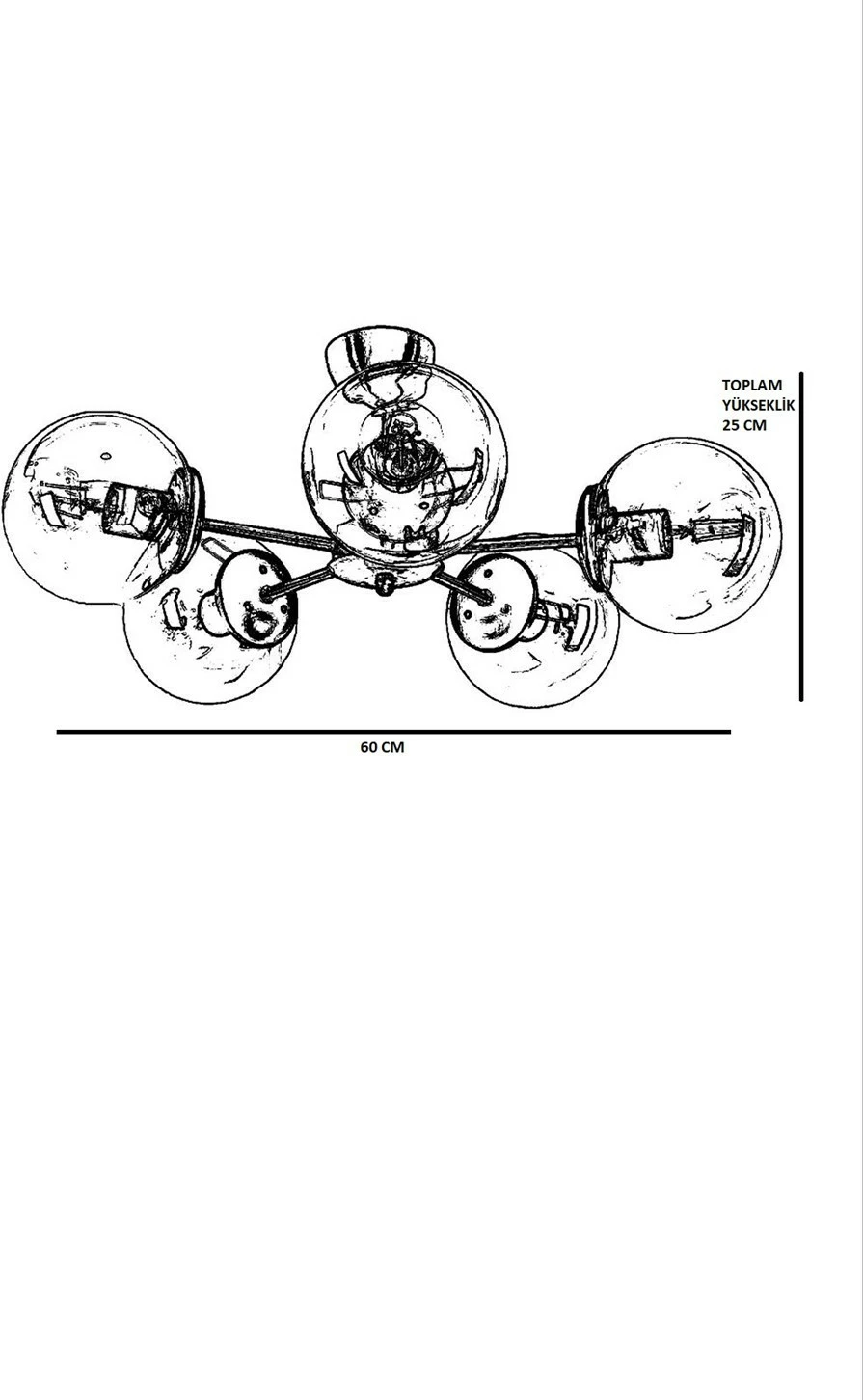 Llambë tavani Opviq Venüs, 5 gota të bardha