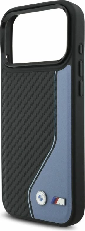 Kapak telefoni BMW M Carbon Logo MagSafe për iPhone 17 Pro Max, kaltër