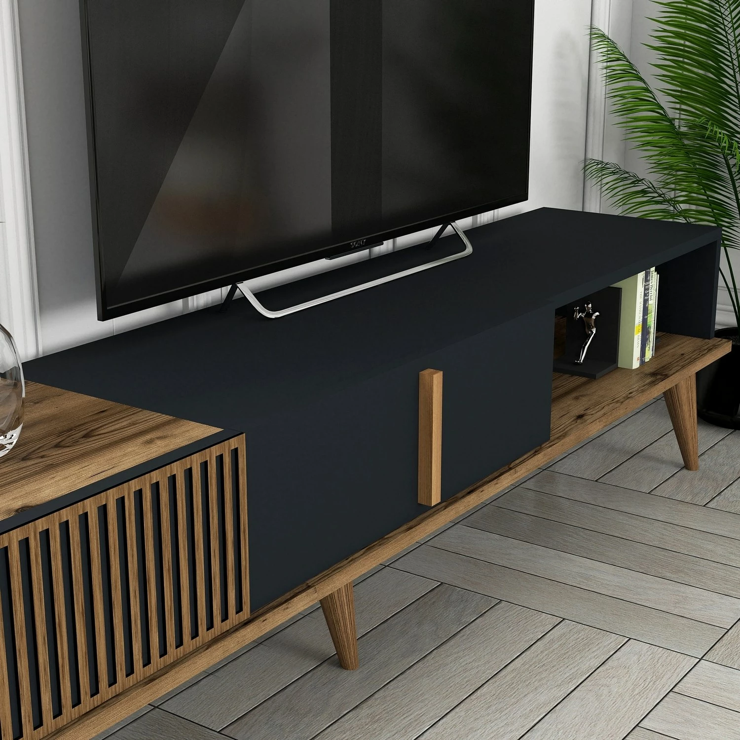 Komodë TV Hanah Home Milan, ngjyrë arre dhe antracit