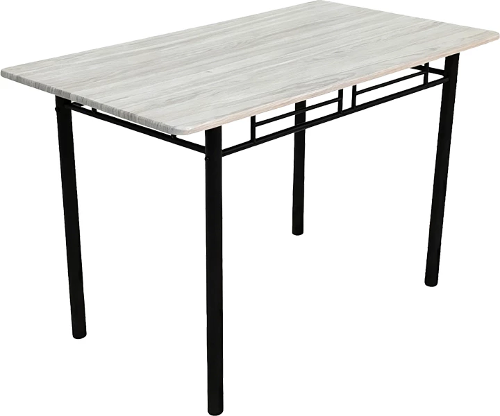 Tavolinë me karrige Roza, 5 copë, MDF sonoma, këmbë metalike të zeza, 110x60x75cm