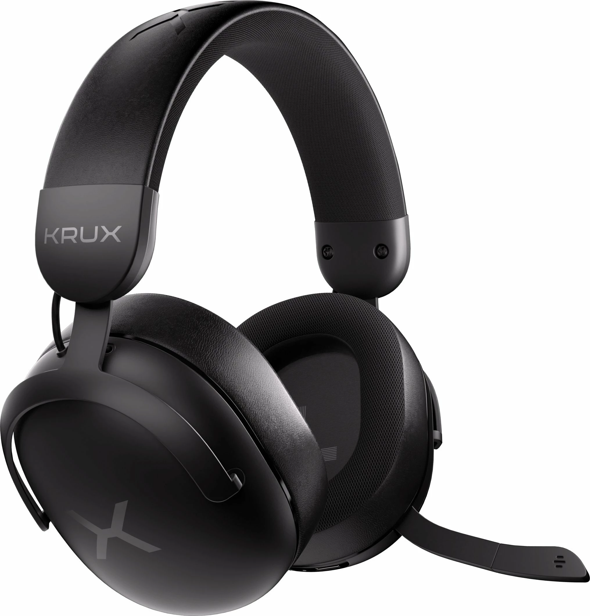 Kufje Krux Crave Pro Wireless KRXC013, USB/2.4GHz/BT, me mikrofon, zezë, set me receiver USB