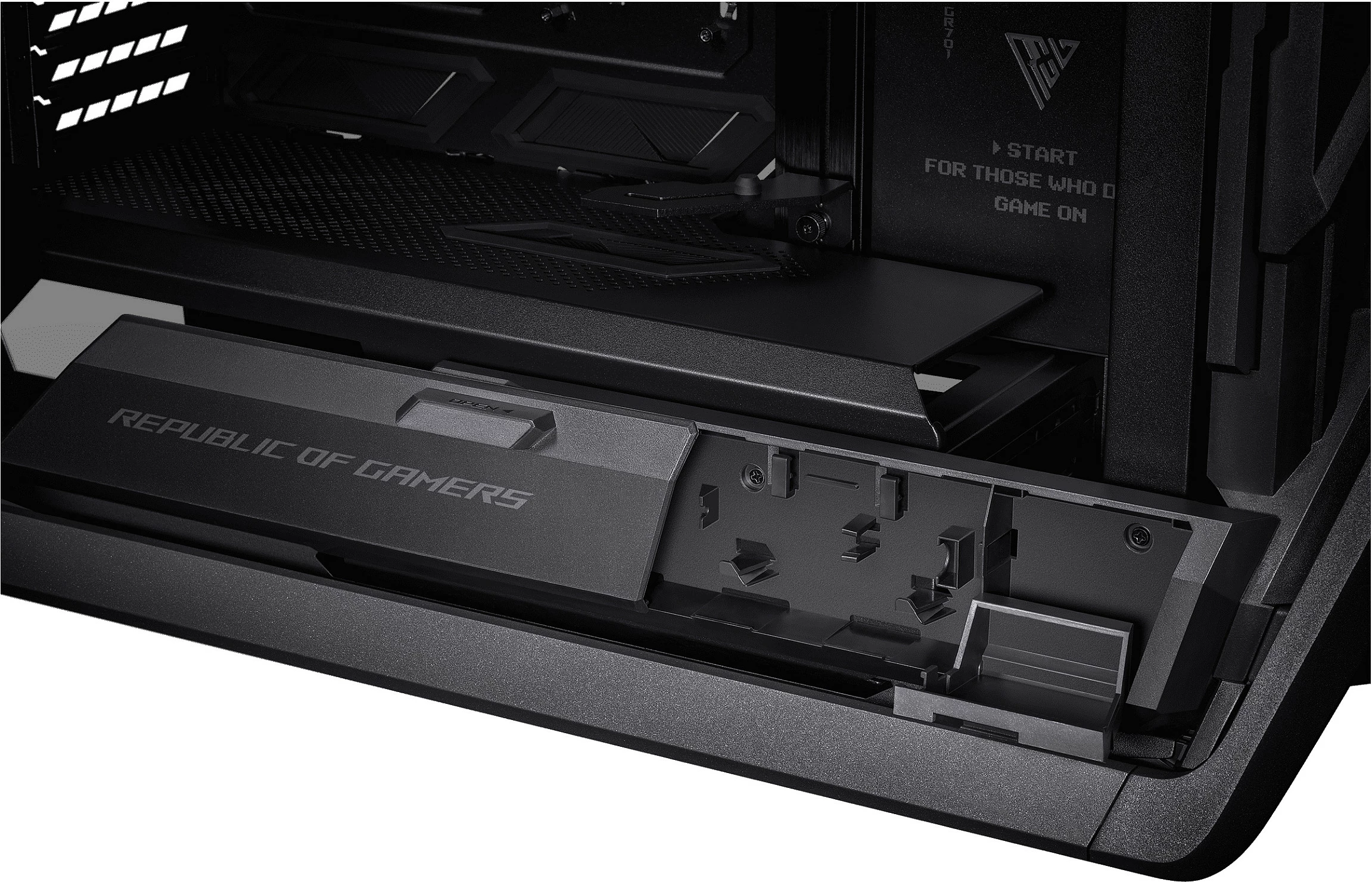 Kasë ASUS ROG Hyperion GR701 BTF Edition, Tower, RGB, xham i temperuar, e zezë/transparent