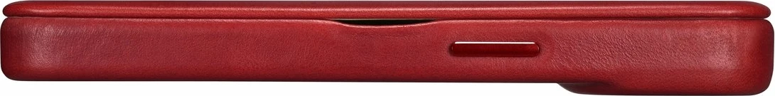 Mbështjellës iCarer Oil Wax Premium Leather Folio për iPhone 14 Plus, MagSafe, Kuq