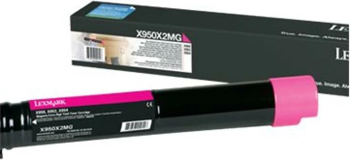 Toner, Lexmark, X950X2MG, kapacitet shumë i lartë 24,000 faqe, magenta, 1-pack